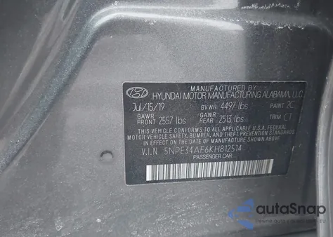 2019 Hyundai Sonata Limited z USA, uszkodzony, nr VIN 5NPE34AF6KH812514